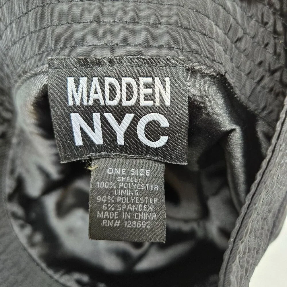Madden NYC Black Studded Bucket Hat Punk Cyber‎ Streetwear Goth Y2K